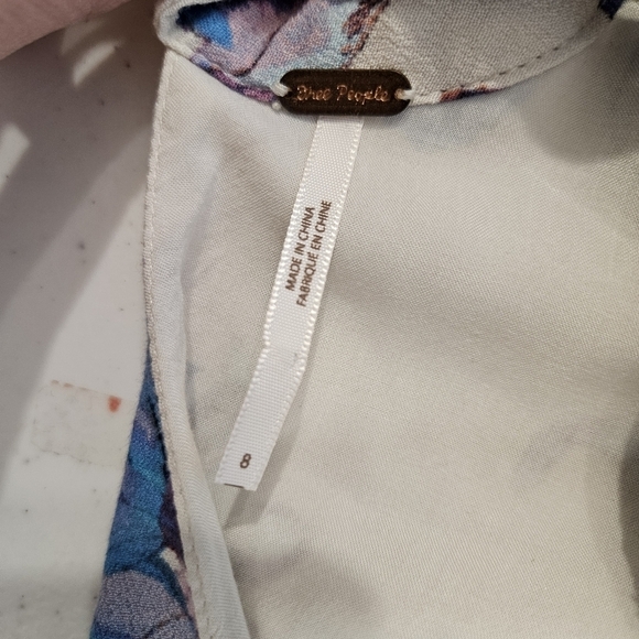 Free People Blue & Purple Floral "Tegan" Boho Dress - Picture 8 of 8